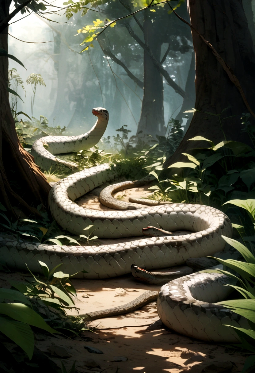 Give a picture of a very large Russell's Viper snake. That will be in the forest in the desert