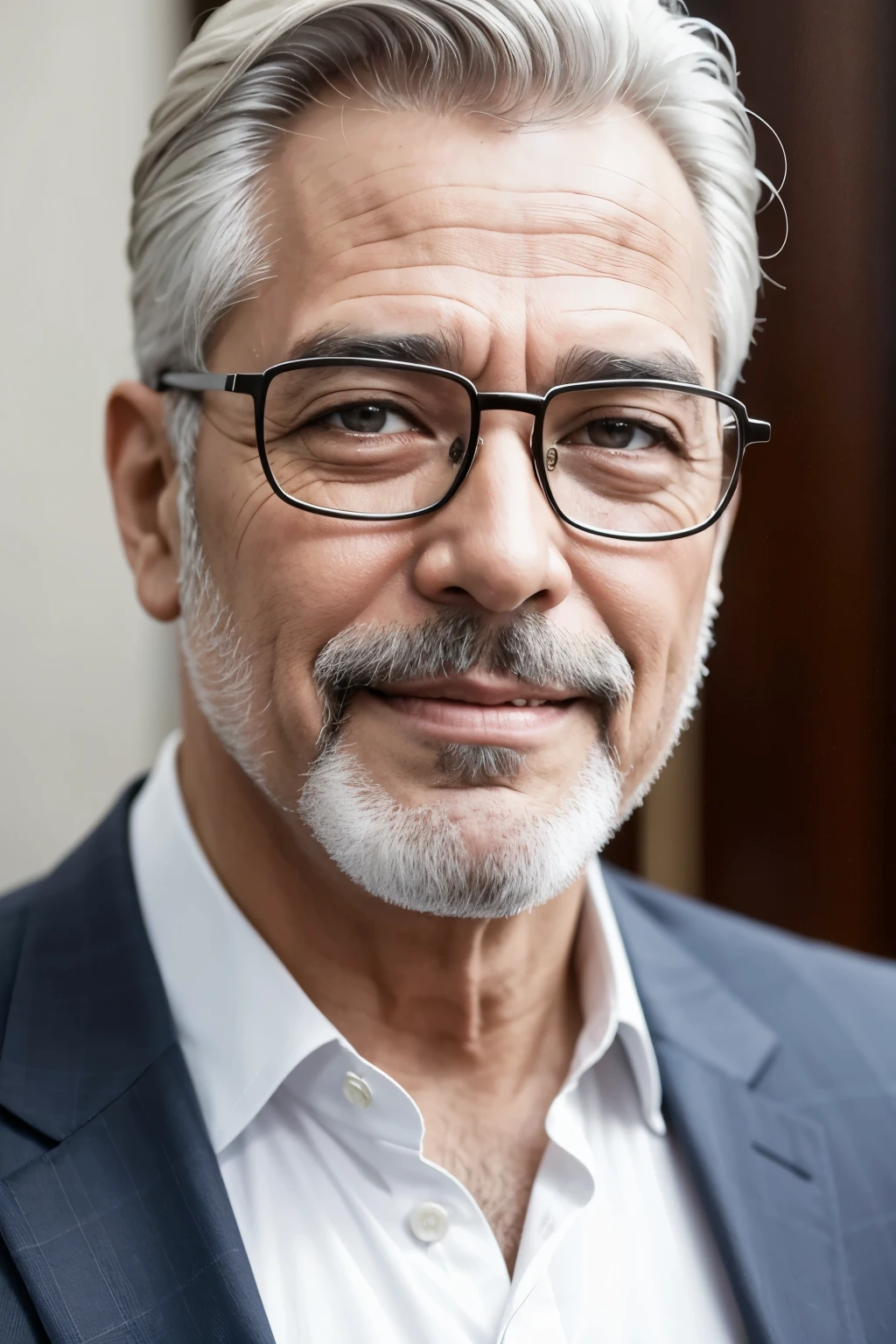 create photos of a councilor candidate, com 50 anos de idade, male, de terno e gravata, barba, the eyes