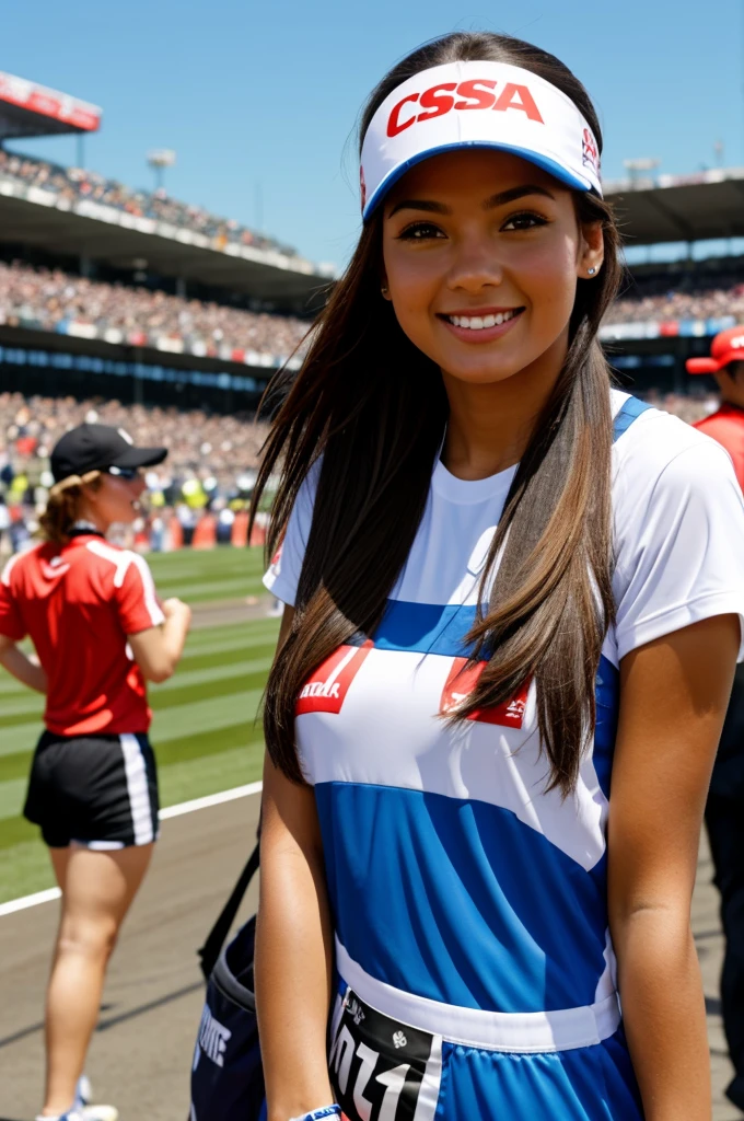 Sports girl at the race 
