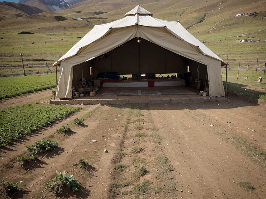 I want you to generate a logo for a shelter in the Andes, something agricultural.