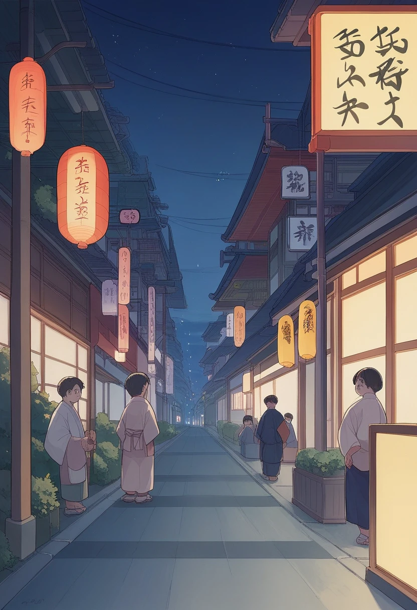 There is a street with many buildings and clocks., Japanese cities at night, Japan Deeper Journey Exploration, edo japan, Japan Streets, Japan at Night, Japanese Street, Japanese cities, Beasts, in a Japanese Street at night, Kyoto japan setting, Kyoto, Japan Tourism, Kyoto inspired, Japan Travel and Tourism, like Kyoto