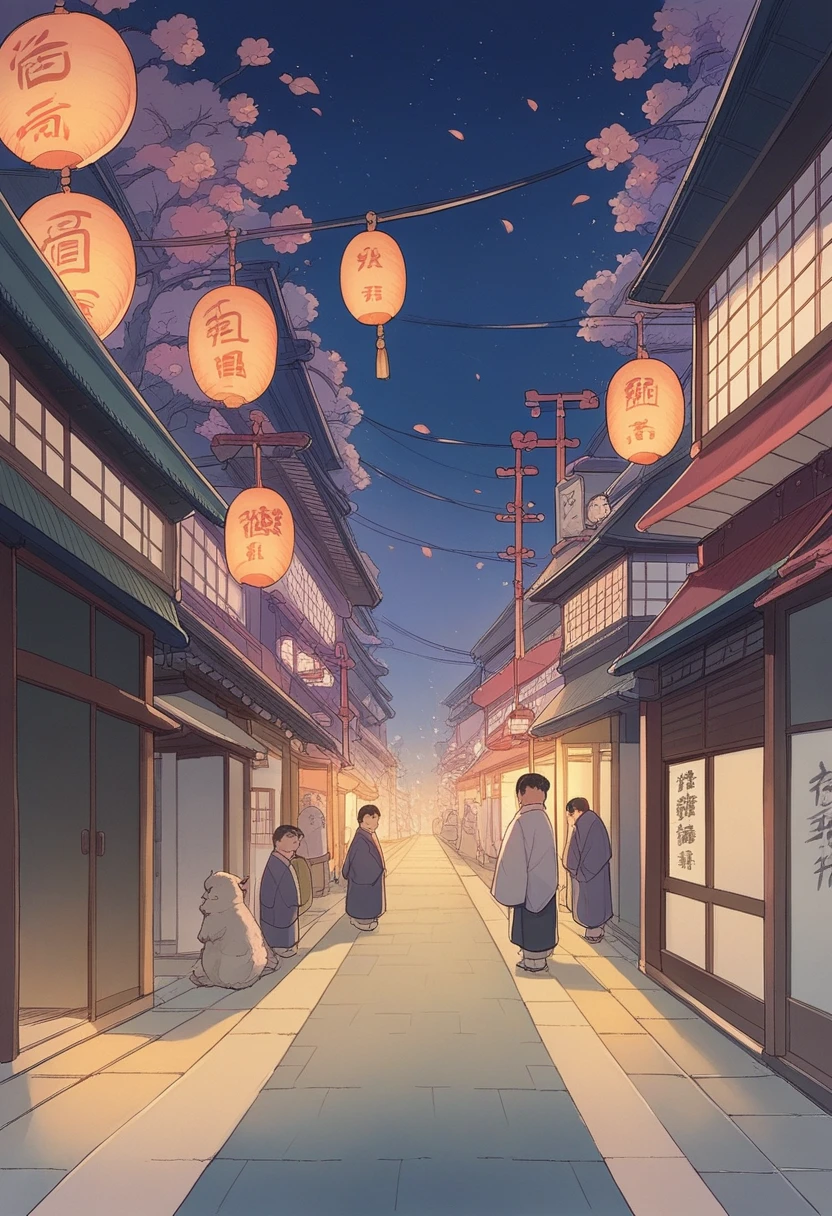 There is a street with many buildings and clocks., Japanese cities at night, Japan Deeper Journey Exploration, edo japan, Japan Streets, Japan at Night, Japanese Street, Japanese cities, Beasts, in a Japanese Street at night, Kyoto japan setting, Kyoto, Japan Tourism, Kyoto inspired, Japan Travel and Tourism, like Kyoto