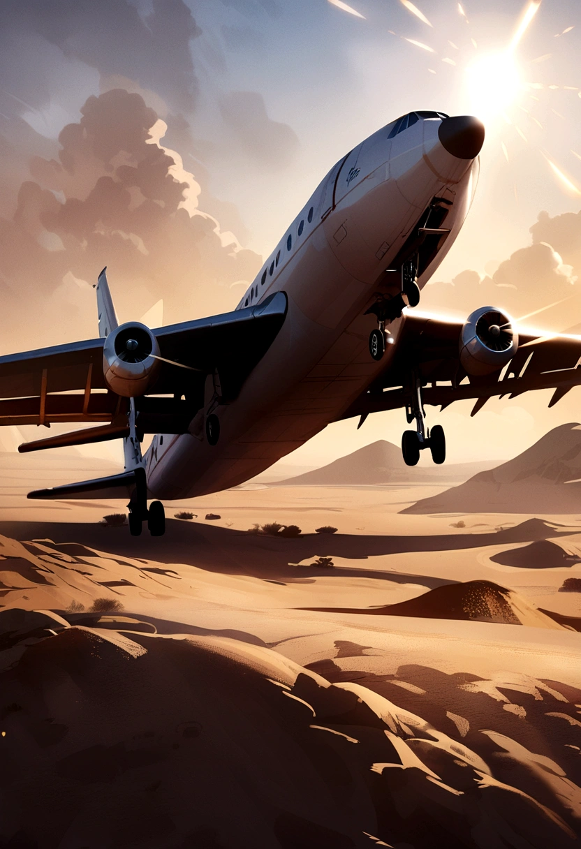 A plane crashes in the desert