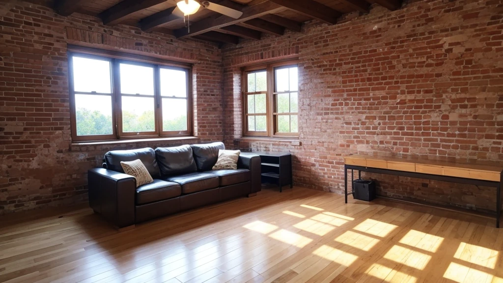 Simple brick house interior scene,No furniture