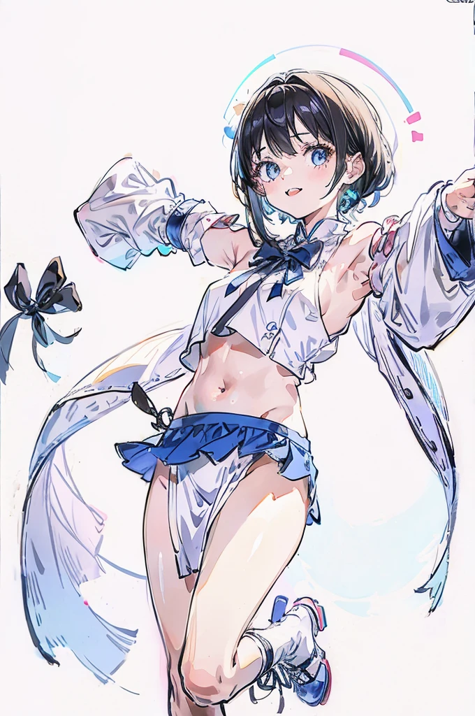 Idol、girl、White background、whole body