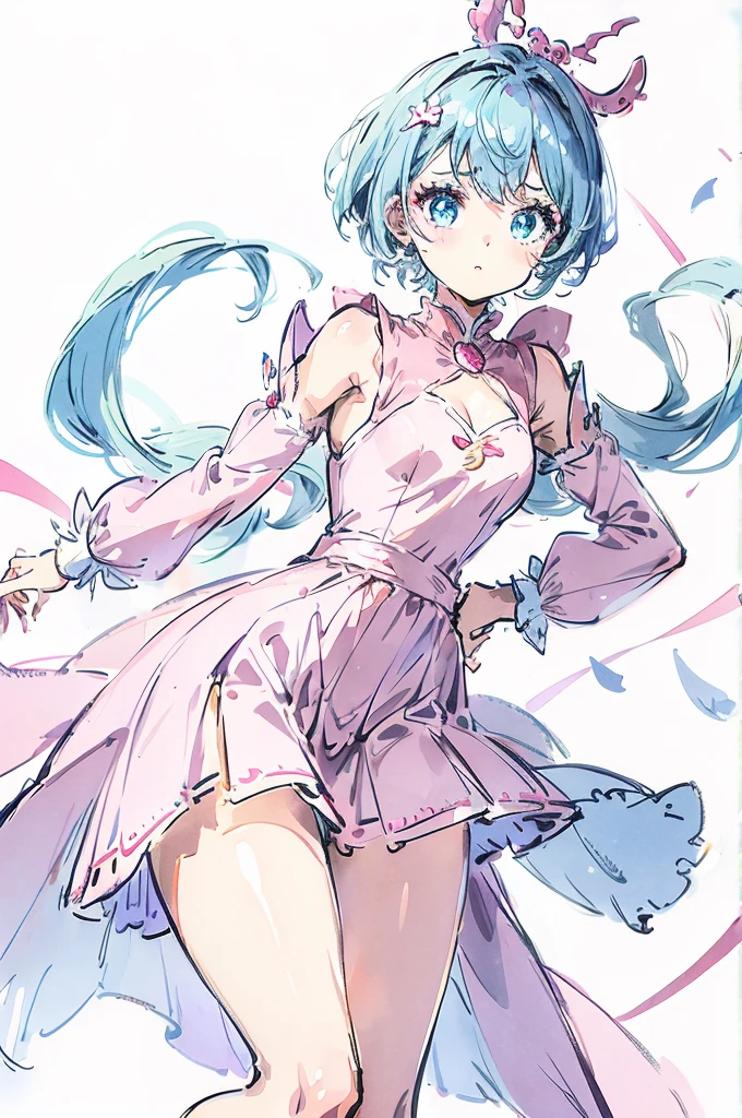 Magical girl、Cute clothes、flashy、whole body、White background、girl