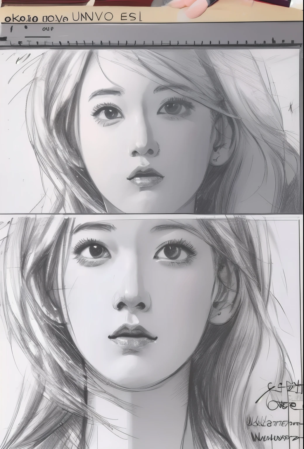 beautiful, alone, 最high quality, High resolution,masterpiece, high quality, One girl, sketch, drawing, pencil speed drawing works, ((user manual, sketch:1.5)), 