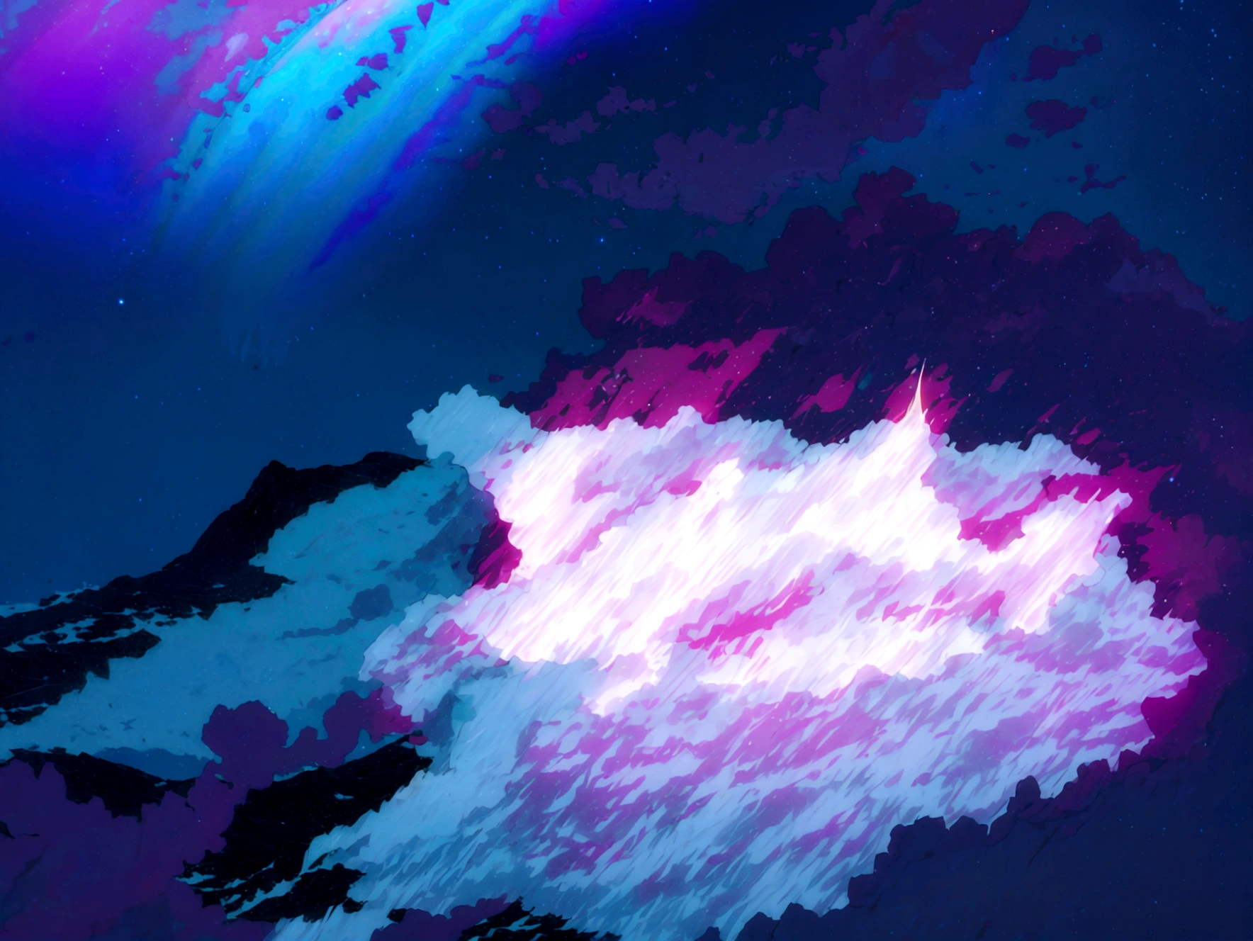 night　Ocean view from the room　night空　The stars shine　Crescent Moon　relax　LOFI