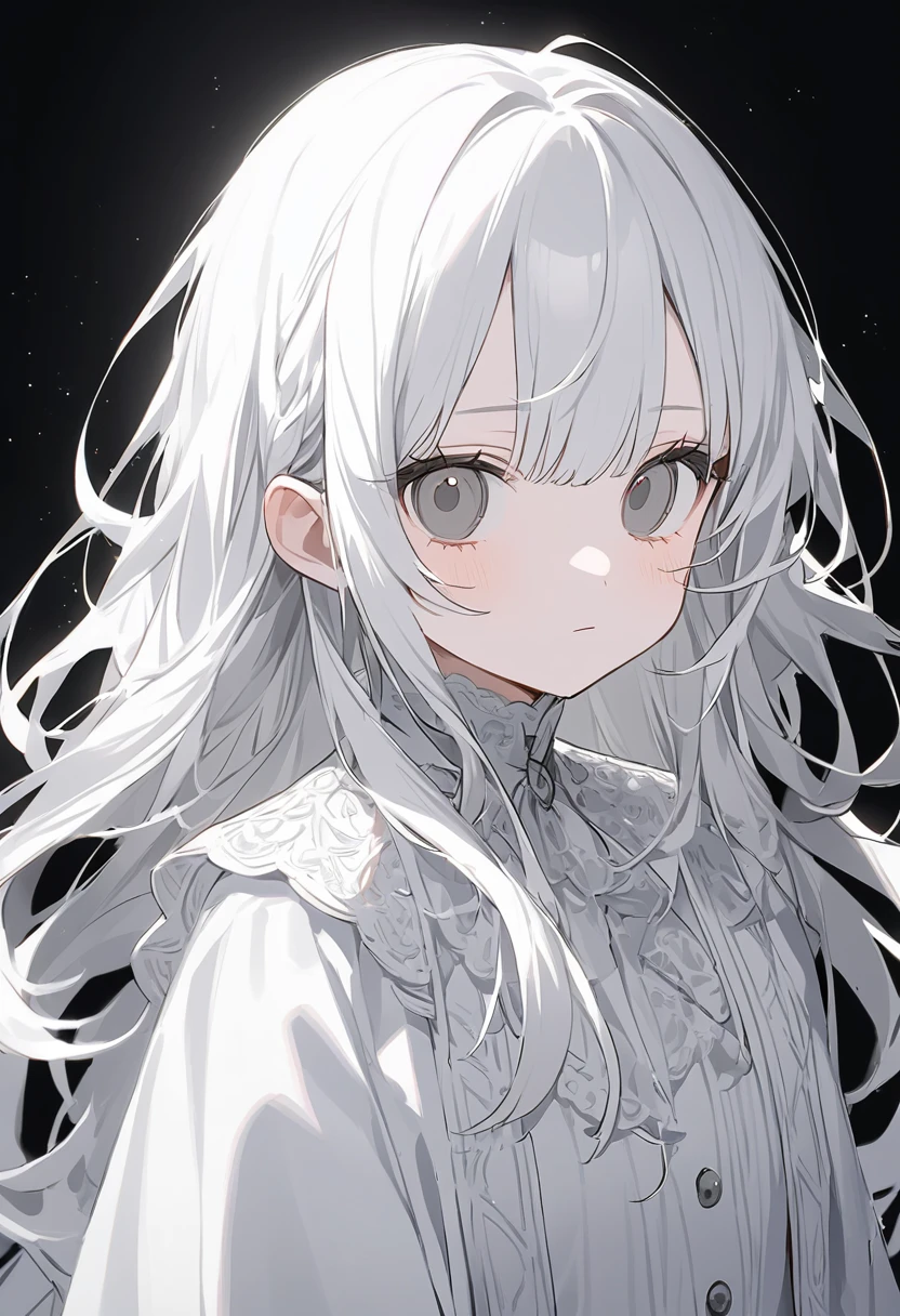 white、white Girl、One person Girl、1 Girl、whitehair、white色 hair、white色のhair、長hair、grey eye、greyのeye、eye grey、eyeはgrey、whiteい服、white色の服を着ている、white色の服、whiteの服、emotion thin、(emotionがthin)、thin emotion、emotionthin、((Expressionless))、background white、background whiteい、background white色、whiteのbackground、white background、white色のbackground、white色 background、white room、white色のroom、whiteいroom、white space、whiteいspace、whiteのspace、space white