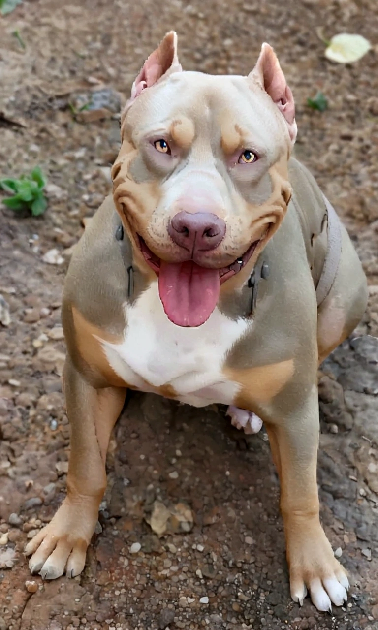there is a dog that is sitting on the floor with its tongue out, pitbull, proud looking, cyborg - pitbull, proud look, taken at the beginning of 2020, wells, Beautiful woman, shy smile, a gorgeous, extremely pretty, pretty girl, frontal portrait, proud looking away, splendid!, cyborg - pitbull taking a selfie, Very beauthful