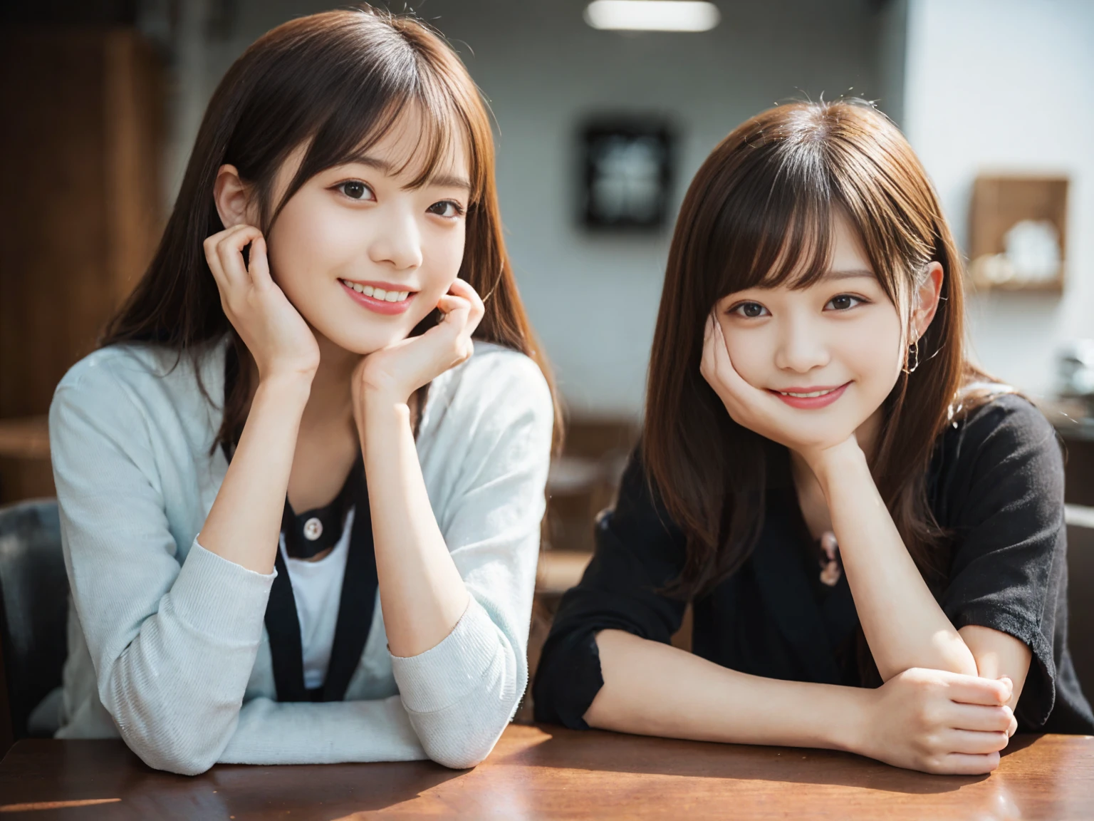 (8K, Ultra-high resolution, Highest quality, Tabletop:1.2),(16 years old:1.2)、(Laughter、cute)、(eye)、8K、Japanese girl's life々Beautiful portrait、Photorealistic、Ultra-high resolution、Highest quality、 (relatively large breasts, Cleavage:1.2),(Yukata and no bra :1.3)、(From below:1.2)、Sit on a chair、Arms crossed、(Panty shot:1.2)、(High-end cafe:1.4) break (Natural skin texture、Detailed skin、Hyperrealism、Ultra Sharpness)、Intricate details、Depth of written boundary、Dim lighting、Korean Idol、Nogizaka idol、Gravure idol pose、actress、Fashion model posing、expensive