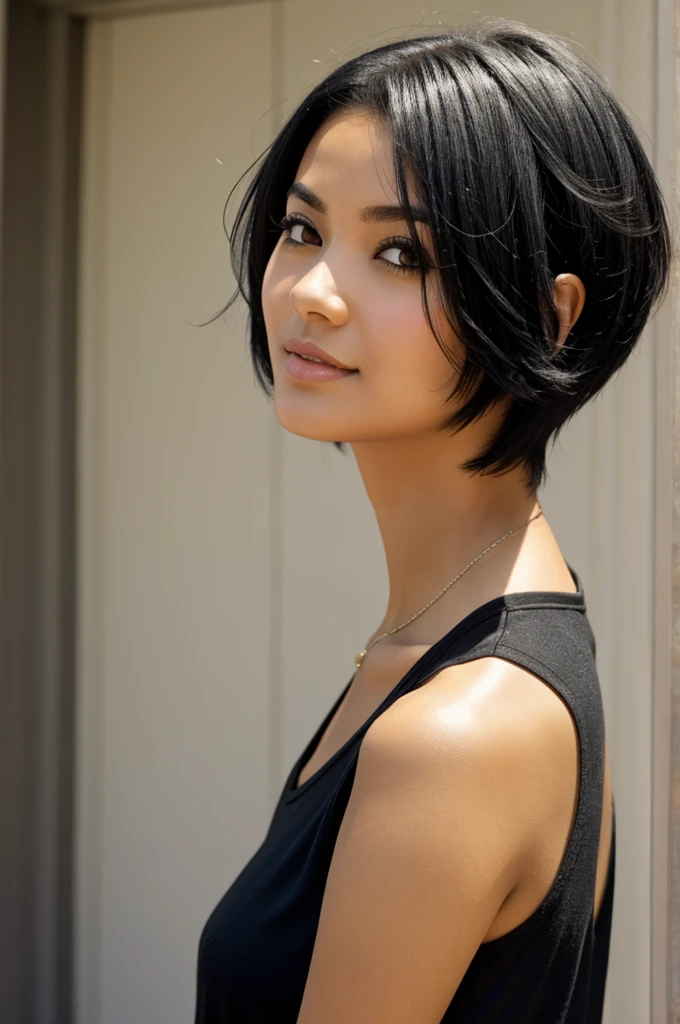 Short black hair girl