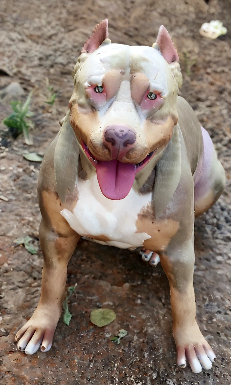 Cartoon character of a pitbull dog, lilac tricolor coat coloring, animation character, stylized character, animation style rendering, 3d stylized, Arnold Maya rendering, Stylized 3D rendering, toon render screenshot, 3d character, 3d character, Stylized 3D rendering, 3D character rendering, cartoon character, Personagem de close up, character posing,  (Pixar-style) (master part:1.2) (bokeh) (best qualityer) (skin detailed) (detailed texture) (8K) (Argilla) (cinematic lighting) (sharp focus