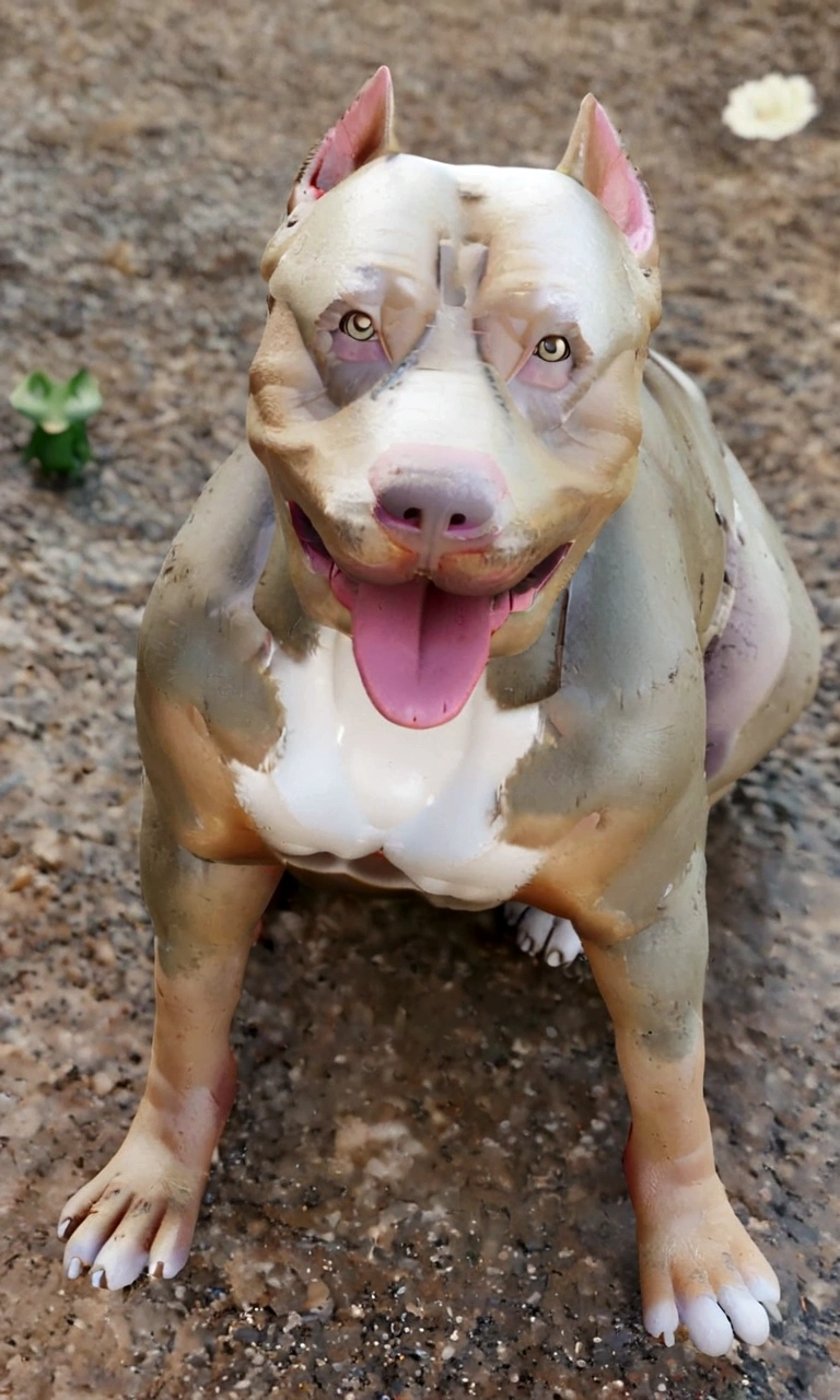 Cartoon character of a pitbull dog, lilac tricolor coat coloring, animation character, stylized character, animation style rendering, 3d stylized, Arnold Maya rendering, Stylized 3D rendering, toon render screenshot, 3d character, 3d character, Stylized 3D rendering, 3D character rendering, cartoon character, Personagem de close up, character posing, (Pixar-style) (master part:1.2) (bokeh) (best qualityer) (skin detailed) (detailed texture) (8K) (Argilla) (cinematic lighting) (sharp focus