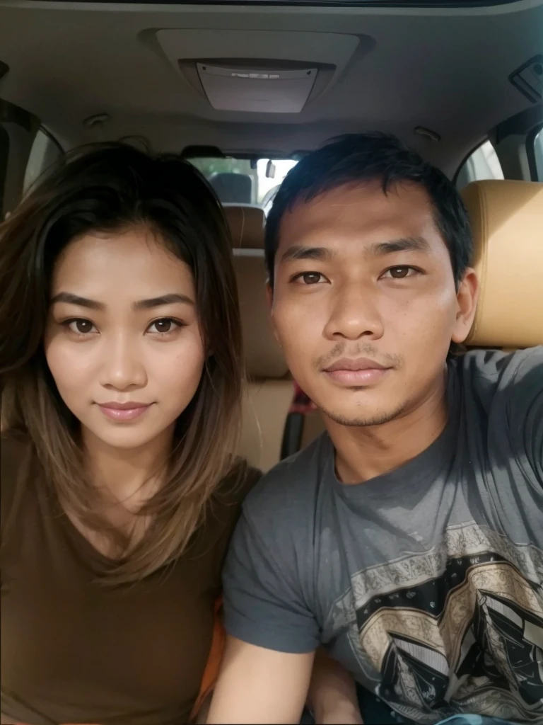indonesia woman and man, (plump woman) , ( young man)