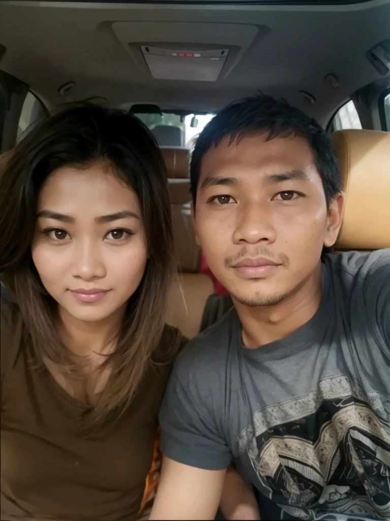 indonesia woman and man, (plump woman) , ( young man)