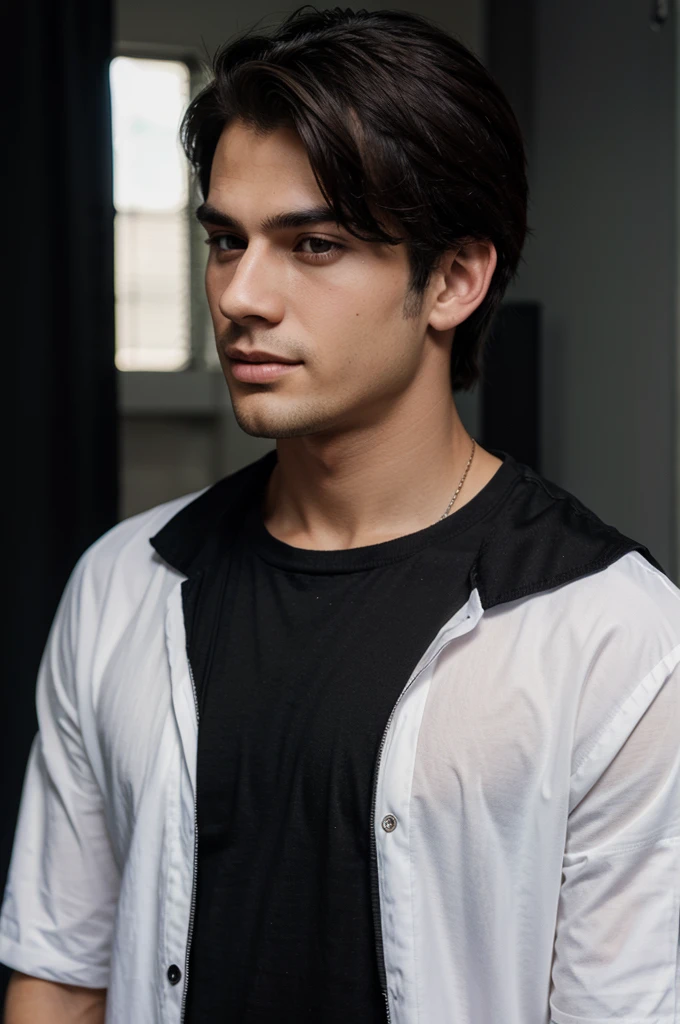 Handsome boy wearing a black shirt