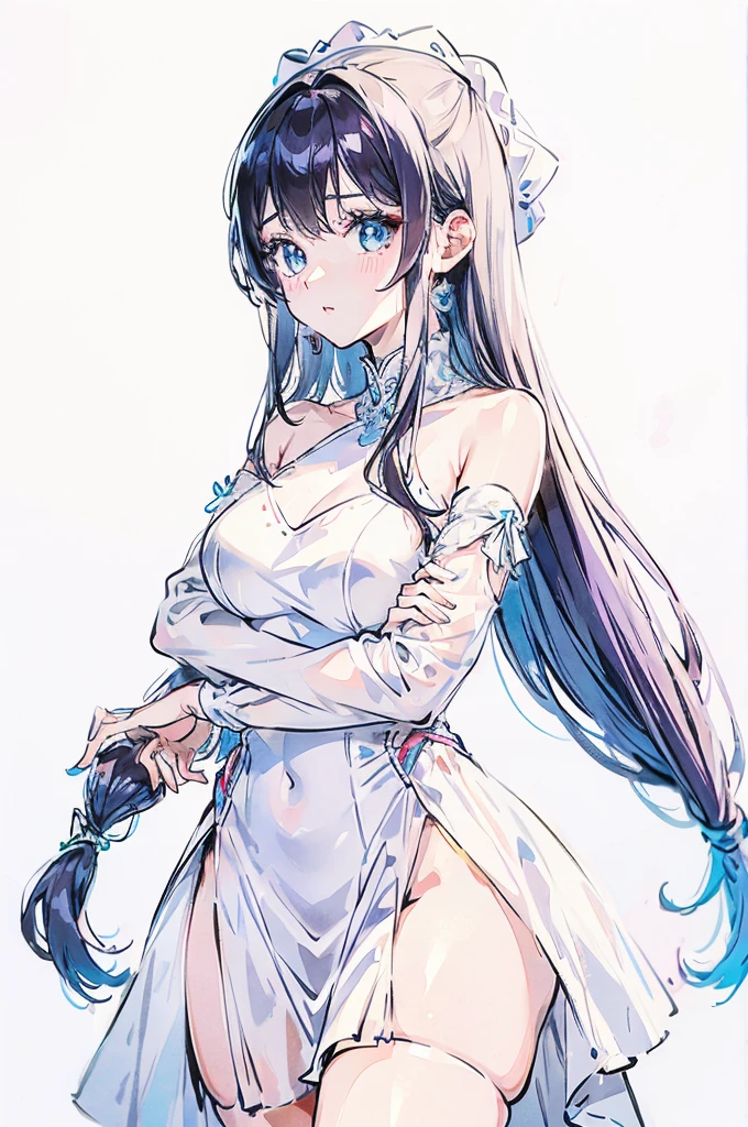 kpop idol、female、White background、whole body、Dress wholesomely