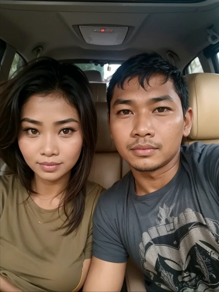 indonesia woman and man, (plump woman) , ( young man)