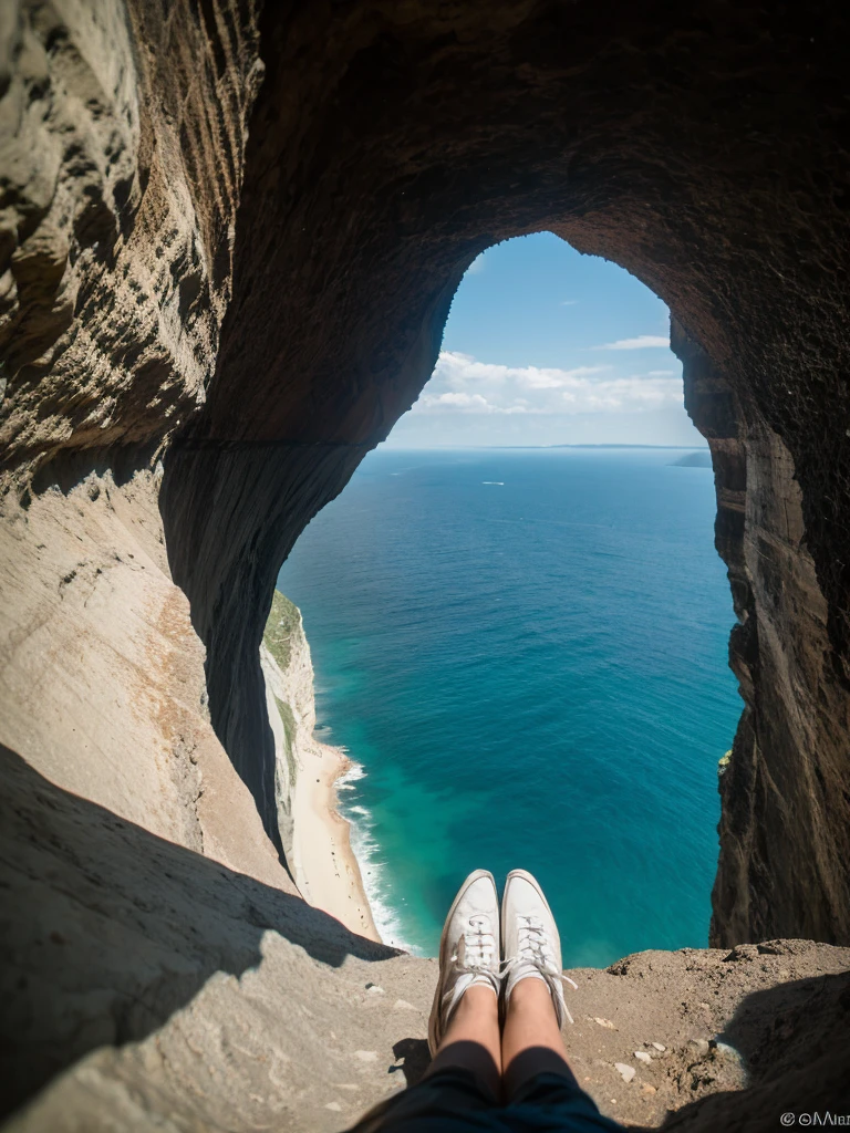 Looking down from the cliff