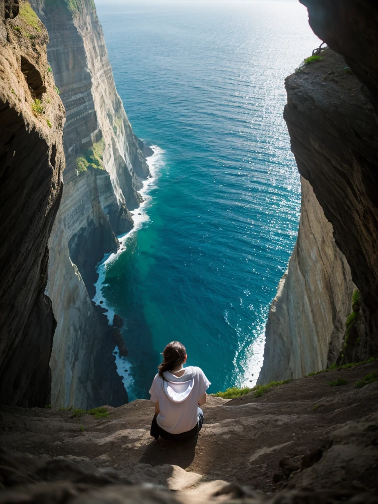 Looking down from the cliff