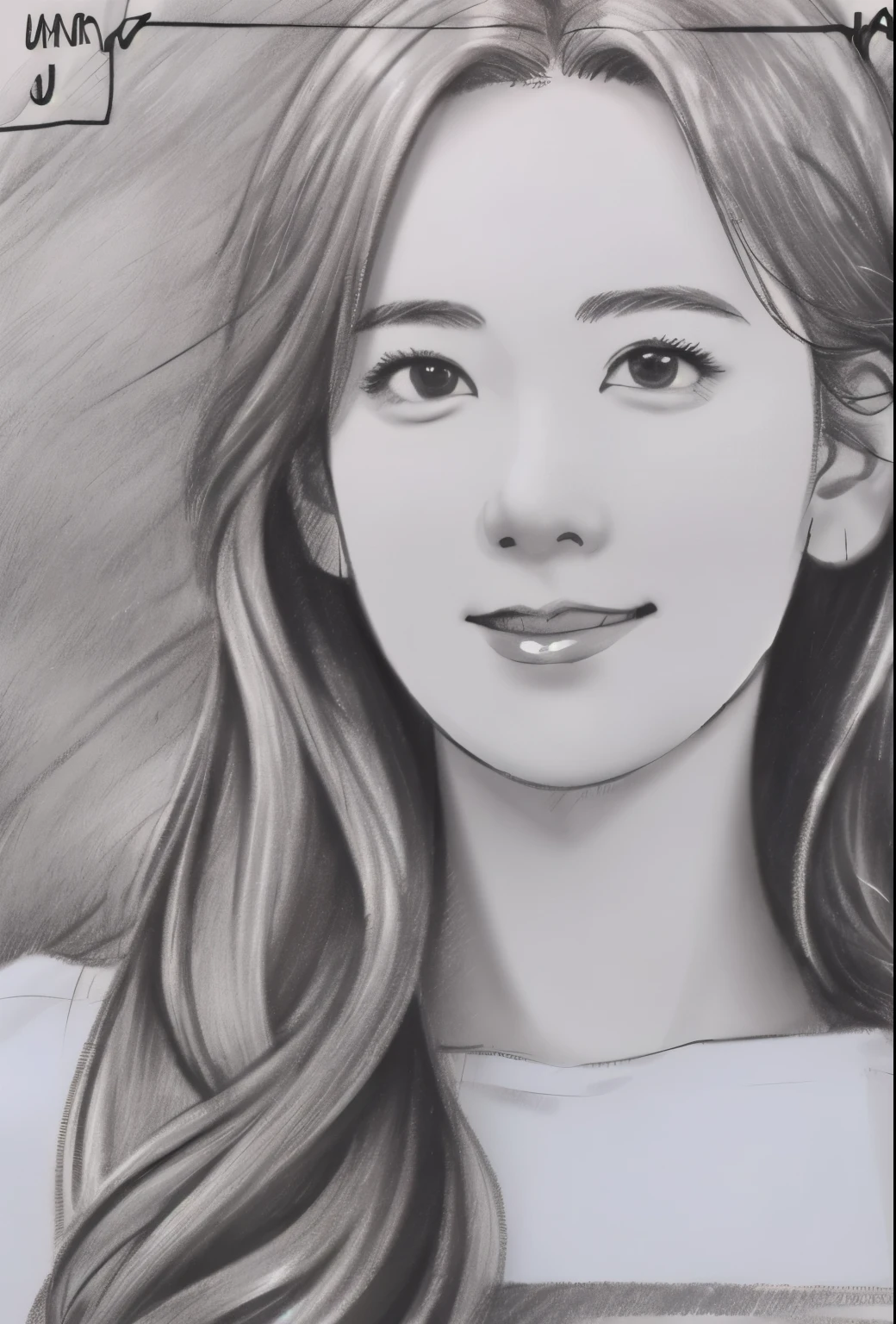 beautiful, alone, 最high quality, High resolution,masterpiece, high quality, One girl, sketch, drawing, pencil speed drawing works, ((user manual, sketch:1.5)), smile,