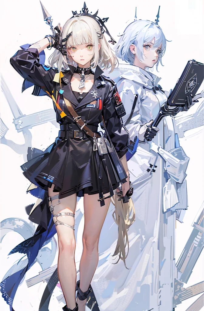 (masterpiece), (best quality), (detailed), Lightweight layer,Platinum blonde hair,A beautiful girl,Malta,Second Dimension,Yellow eyes,Manual repair,grace,Handsome,Cool