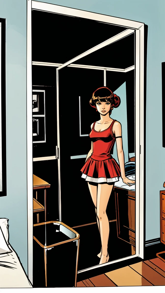 Mirror in Bedroom, Comic Artstyle 2D