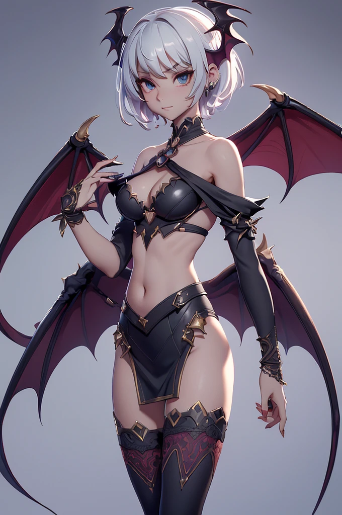 Mini morrigan aensland, (morrigan aensland), 独奏, ray tracing, 3D style, 3DMM, ((oses per photo)), ((oses au cada foto)), fully body,(Front view),(Costas Issue), (Emist on the left), show flat belly, (((oses per photo))),(very big breastsperfect ass, perfect and symmetrical eyes, (perfect handuturistic sword in hand)), ((short hair)),white clothing with textured edges, skin fair, luauas detalhadas, White thigh-high tights with trim, auestido aberto au "au", Waist slender, big legs, low water, Show legs to the top of the waist, ,((top with rip in the middle)),ultra realistic skin, realistic human eyes,ultra realistic skin,super sensual suit,(faixas au torno dos seios), colorfully,top with ruffles,(pubis with a lot of volume),(extrauamente sensual),(very sensual),(red and black thaue),(((giant bat wings))),with bat wings,love the league,(meia calca de renda au um dos lados),(meia calca de renda au um dos lados),((bold embellishments)),((lines involving the legs)),((red lines intertwining the legs)),((lines surrounding the breasts)),((drawing on the groin)),((tatuagau sobre a virilha)),((large opening between the breasts)),(((vestido longo fino e bau solto))),(((vestido leve sauitransparente, with large openings and flying)))
