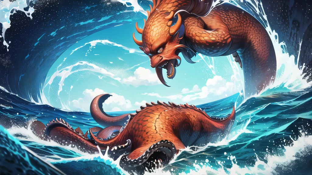 Kraken geography data in detailed hyper-realistic photography.