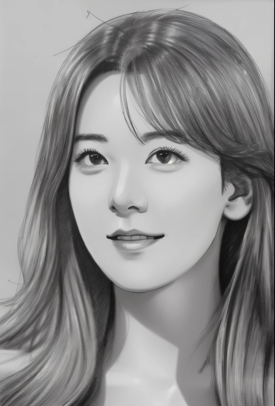 beautiful, alone, 最high quality, High resolution,masterpiece, high quality, One girl, sketch, drawing, pencil speed drawing works, ((user manual, sketch:1.5)), smile,