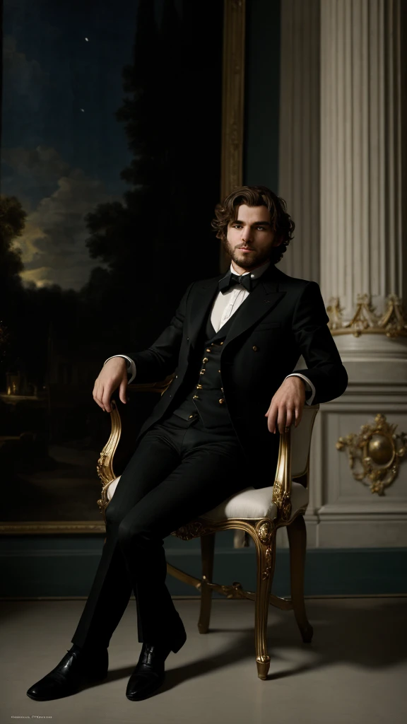 Homme assis sur une chaise aux alentours de minuit racontant des histoire