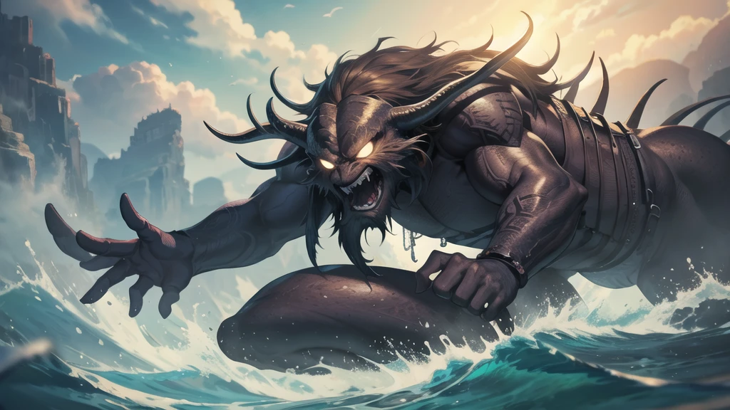 Kraken geography data in detailed hyper-realistic photography.