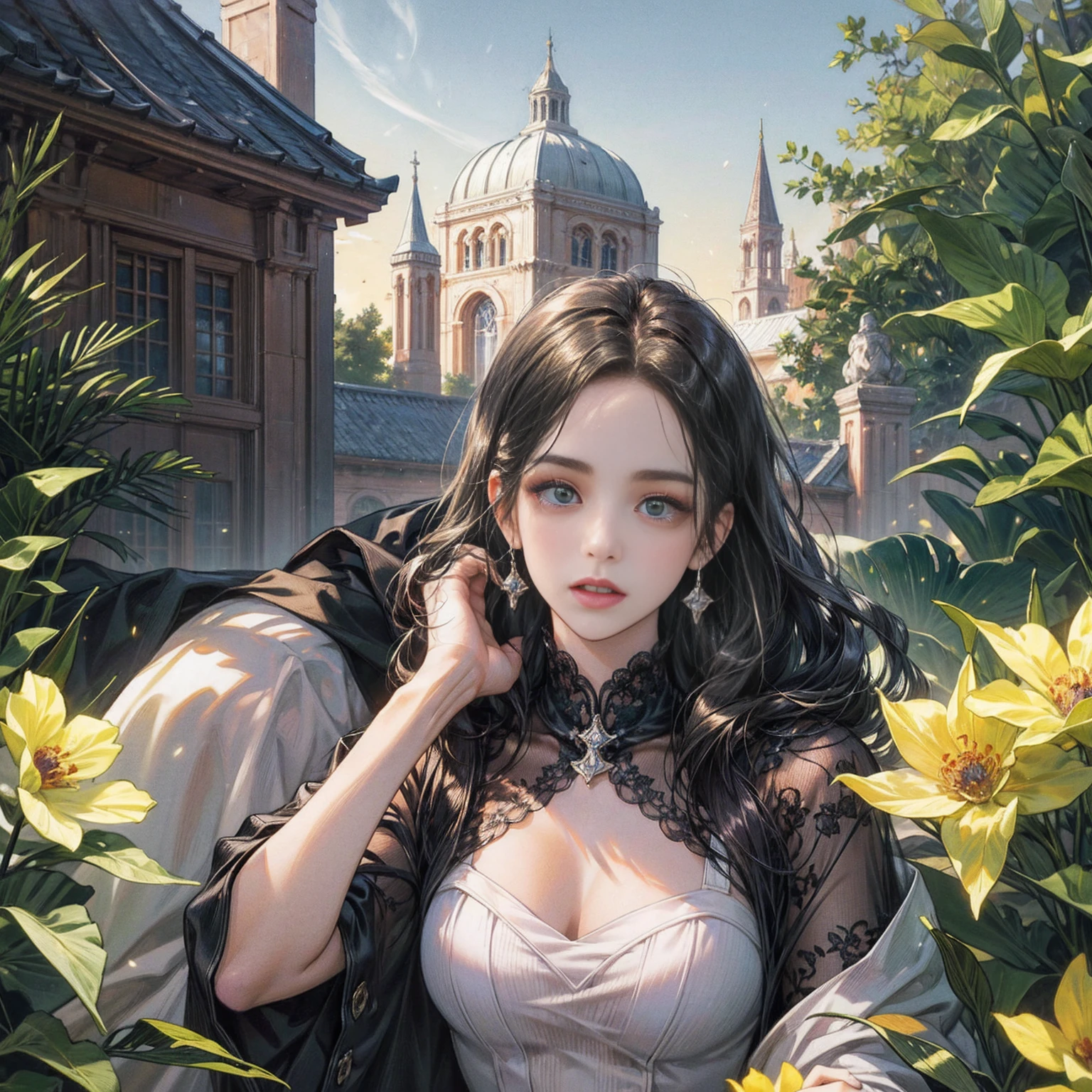 (masterpiece), (Highest quality, High resolution, Very detailed, figure), , Beautiful attention to detail, 8K, Trending on Art Station, A mountain with the moon floating in the sky, introduced on Pixiv々and lakes, 4K のVery detailedデジタルアート, Very detailed4K HD壁紙, Impressive and fantastic landscape, Sci-Fi Fantasy Desktop Wallpaper, Unreal Engine 4K Wallpaper, 4K Detailed Digital Art, Sci-Fi Fantasy Wallpapers, Epic dreamy fantasy landscape, 4K HD Matte Digital Painting, Amazing artwork in 8K "Under the clear blue summer sky, in the garden of a modern house in Pula, Croatia, a young father is warmly and tightly holding up his young twin children, a boy and a girl. The father, once Constantine I, displays an expression of love and forgiveness, showing no signs of fatigue from work. The twins, once Crispus and Fausta, have innocent and radiant smiles, enveloped in a sense of security in their father's arms. In the background, the sparkling sea and the stylish modern house bathed in summer sunlight extend. Light and shadow intertwine perfectly, with the whole scene exuding a glow symbolizing purification and relationship restoration."。Also friendly and pleasant relationship、divine atmosphere、A paradise of greenery and flowers、heaven、Blessings and Blessings、Beautiful fece、brilliance、ultra-quality、Ultra-high resolution、ultra-definition、Super beautiful、masterpiece