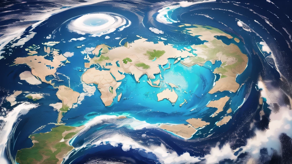 Kraken geography data in detailed hyper-realistic photography.