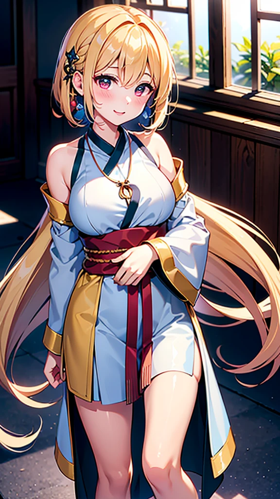 最high quality, masterpiece, High resolution, One girl,blush,(Captivating smile:0.8),Star-shaped pupils,Chinese Hanfu,hair ornaments,necklace, jewelry,Beautiful Face,On top of that_body, Tyndall effect,Realistic, Dark studio, Rim Light, Two-tone lighting,(Skin with attention to detail:1.2), 8K Ultra HD, Digital SLR, Soft lighting, high quality, Volumetric lighting, Frank, photograph, High resolution, 4K, 8K, Bokeh