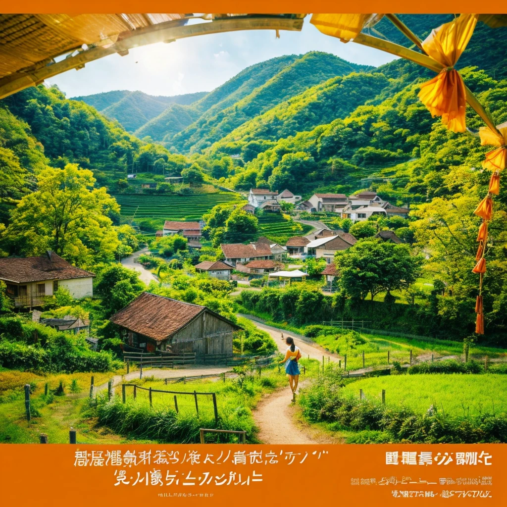 
Design a CD cover in a warm illustration style。hope、effort、Try to evoke feelings of determination。The setting is a small village in the middle of a vast rural landscape.、A simple and charming house々are lined up。In the center is、Maria, a girl with strong determination, stands there。Her appearance is、lyrics「I never lose. I either win or learn」To symbolize、日の光の中でhopeに満ちた表情をしています。

It depicts the rural scenery of the village and Maria watching over the growth of the rice.、For example, she practices for the village race.、Scene of villagers cheering on、And please include a shot of you running as hard as you can towards the goal.。Each scene is、lyricsのテーマであるeffortと決意の力を反映してください。Soft yellow、orange、Use warm colors such as gentle greens.、Emphasize feelings of warmth and affection。
。 High resolution, masterpiece, Highest quality, Intricate details, Very detailed, Clear focus, Delicate skin, practical skin texture, texture, Delicate eyes, Professional, 4K, Shot with Canon, 85mm, Shallow and deep,  Kodak Vision Color, Exactly, Very detailed, photograph_\(Extremist\), photographpractical, practical, Post-processing, Maximum details, Roughness, Real Life, Extremist practical, Photorealism, photographgraphy, 8K Ultra HD, photographgraphy