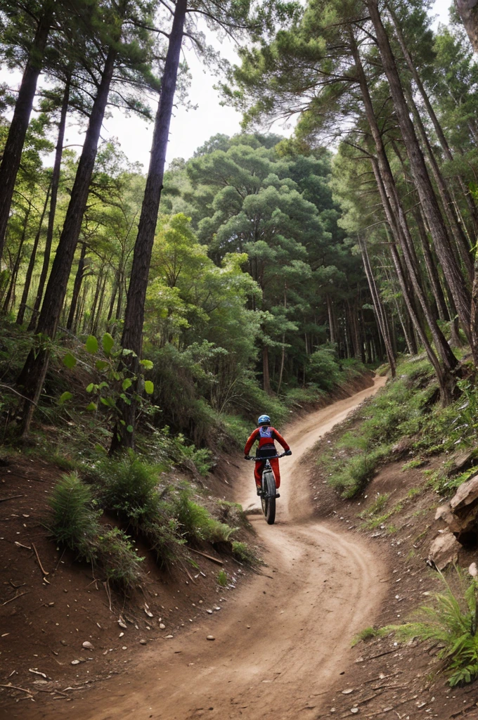 Mtb downhill trail on alien planet