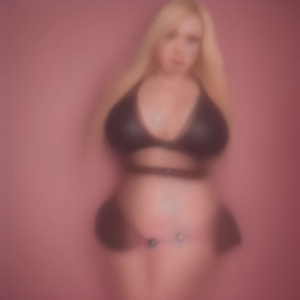 Mature ssbbw plus size obese big breasted lady thick makeup and leather dog collar very long blonde hair. Very short mini skirt in pink PVC and  top in pink PVC here is ((the pink color code in hexadecimal #FFC0CB)), (The background of the image is a Californian dessert.))
