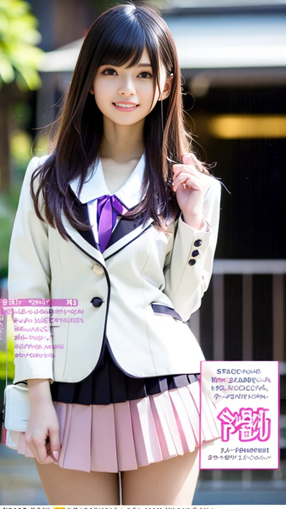 (Showing off her panties女子高校生ひとり)、(Lift up your skirt:1.5)、(White blazer、Pale purple pleated skirt)、Front low angle:1.5、(Showing off her panties)、((Masterpiece、Highest quality、Highest quality)), (Super detailed), (8K ),Raw color photography, Professional photography, Great face and eyes, Skinny、Model Style、Outdoor、(Light shines on panties)、Pink Hair、(Small breasts:1.3)、Earrings、、Thin thighs、Tiny and slim waist、Happy smile、Wet、