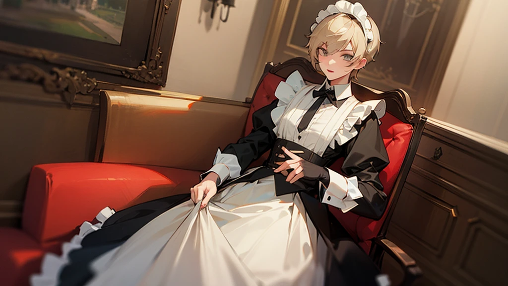 Cross-dressing maid boy,neutral