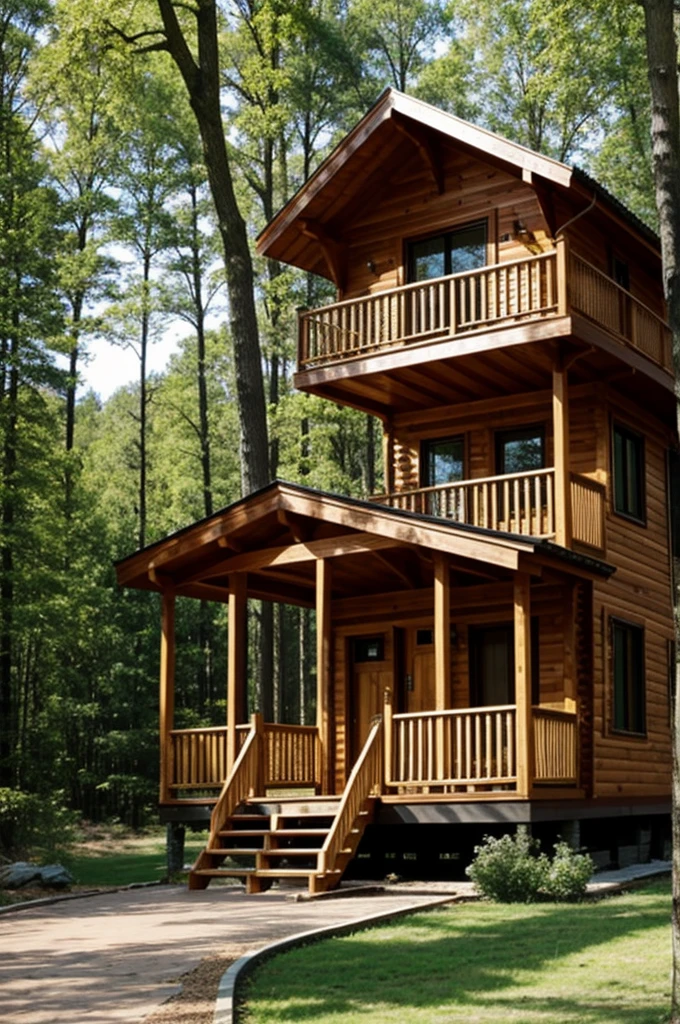 House made out of strong wood