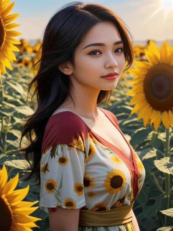 Aarav woman taking photo, Wear tight clothing., ภาพระยะใกล้ของผู้หญิงlong hairชาวเอเชียตะวันออกเฉียงใต้ที่มีใบหน้ากลม, ,ผมหางม้าlong hair,float up, black eyes, staring at the viewer, abdominal muscles, shiny body, Large chest 36 inches, morning sun, (sexy poses), ((face details)), realistic, Masterpiece, Highest quality, lens flare, shade, [[Chromatic aberration, digital painting, 8K, 45,000,000,000 pixels, Thai chat set, t-shirt, long hair,black eyes,abdominal muscles, The body is beautiful and strong., rounded chest, (digital painting, HDR, high contrast),