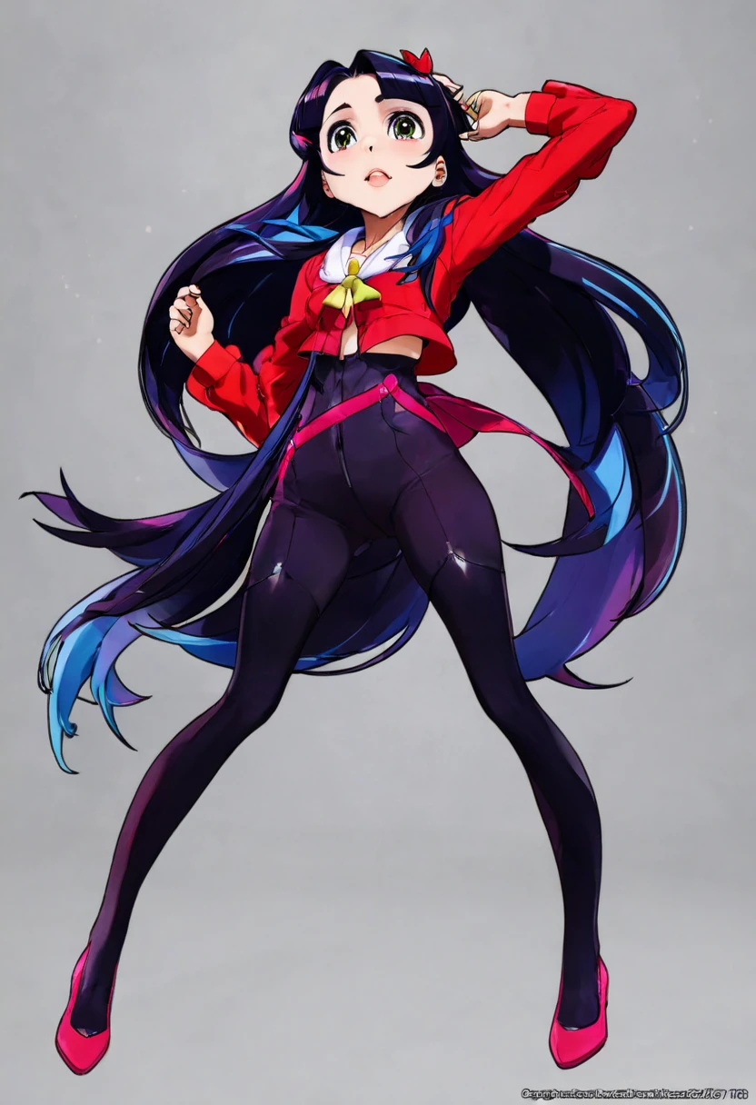 fullbody, 1 girl ,(masterpiece,Highest Quality), beautiful and aesthetically pleasing, long hair,dark-haired,Dynamic angle, bright colors,