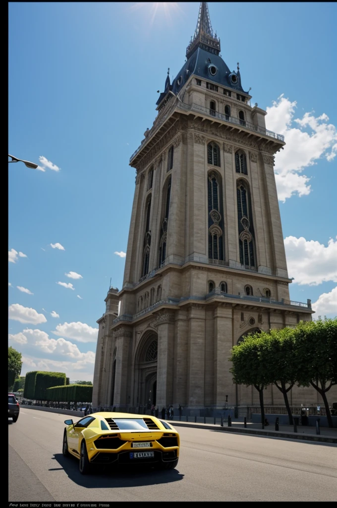 lamborghini 3d image 4k Under the Paris Tower