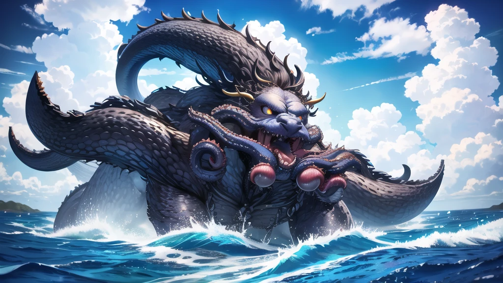 Kraken geography data in detailed hyper-realistic photography.