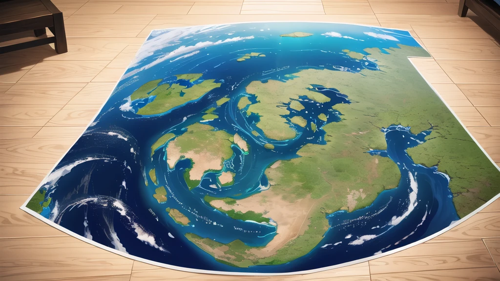 Kraken geography data in detailed hyper-realistic photography.