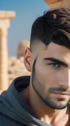 judaean man short hair focus on faces.