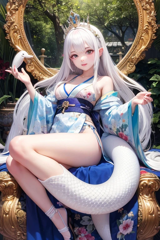 White Snake Princess, kimono, Many white snakes