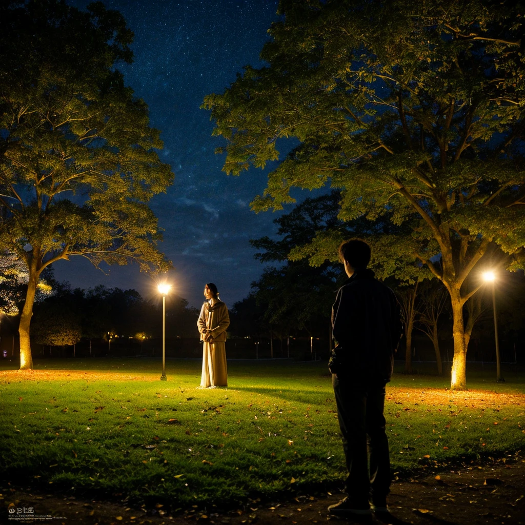 Centered on the themes of truth and salvation、Draw a fruit sculpture in a park at night。This sculpture is、Emitting a soft light、Its glow illuminates the surrounding darkness.。
Before the sculpture、A tired-looking journalist stands。He likes to ponder the pain and truth of life.。Next to him、A dreamy-eyed girl gazes at fruit carvings。Her expression has、It represents a strong desire to seek inner truth and beauty.。
In the background is the scenery of a city park.、Tree swaying in the night wind々The image depicts the dim lights of a city in the distance.。The overall color tone、To express the silence of the night and deep contemplation、Dark blue or deep purple、And use a soft gold color to highlight the light in the sculpture.。
。 High resolution, masterpiece, Highest quality, Intricate details, Very detailed, Clear focus, Delicate skin, practical skin texture, texture, Delicate eyes, Professional, 4K, Shot with Canon, 85mm, Shallow and deep, Kodak Vision Color, Exactly, Very detailed, photograph_\(Extremist\), photographpractical, practical, Post-processing, Maximum details, Roughness, Real Life, Extremist practical, Photorealism, photographgraphy, 8K Ultra HD, photographgraphy